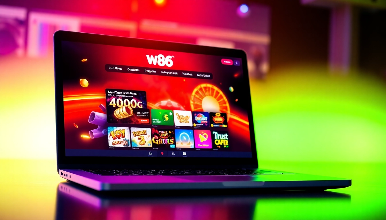 Engaging image of w88 com platform showcasing diverse betting options with vibrant casino games and sports interface to attract users and enhance credibility.