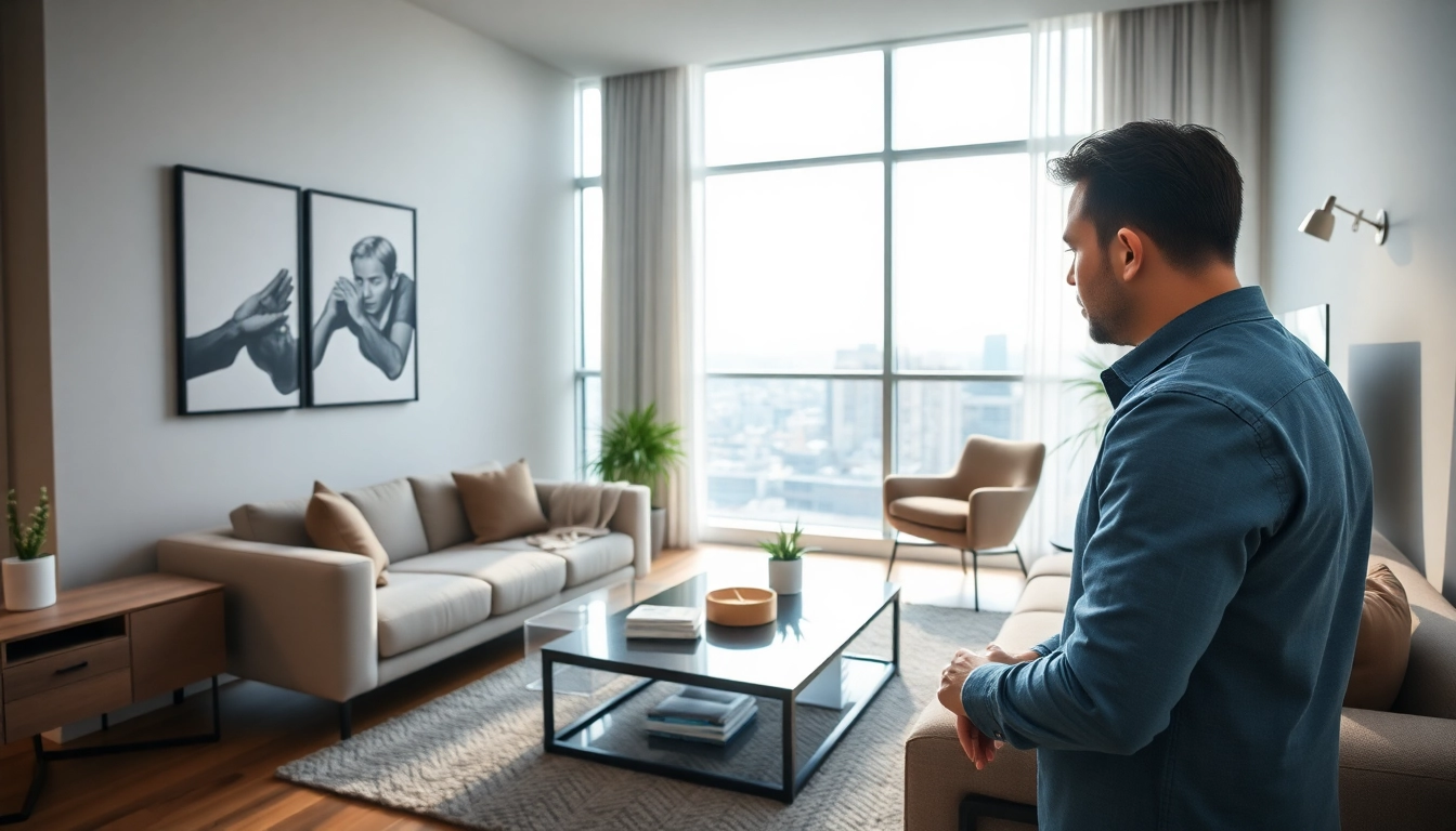 Vancouver rental property management team inspecting a high-rise apartment with city views, demonstrating professional property oversight in Vancouver.