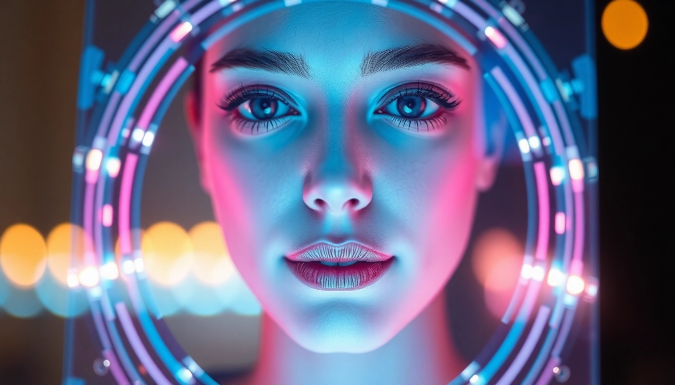AI girlfriend engaging in a personalized chat on a sleek device, highlighting emotional connection and digital companionship for accessibility.