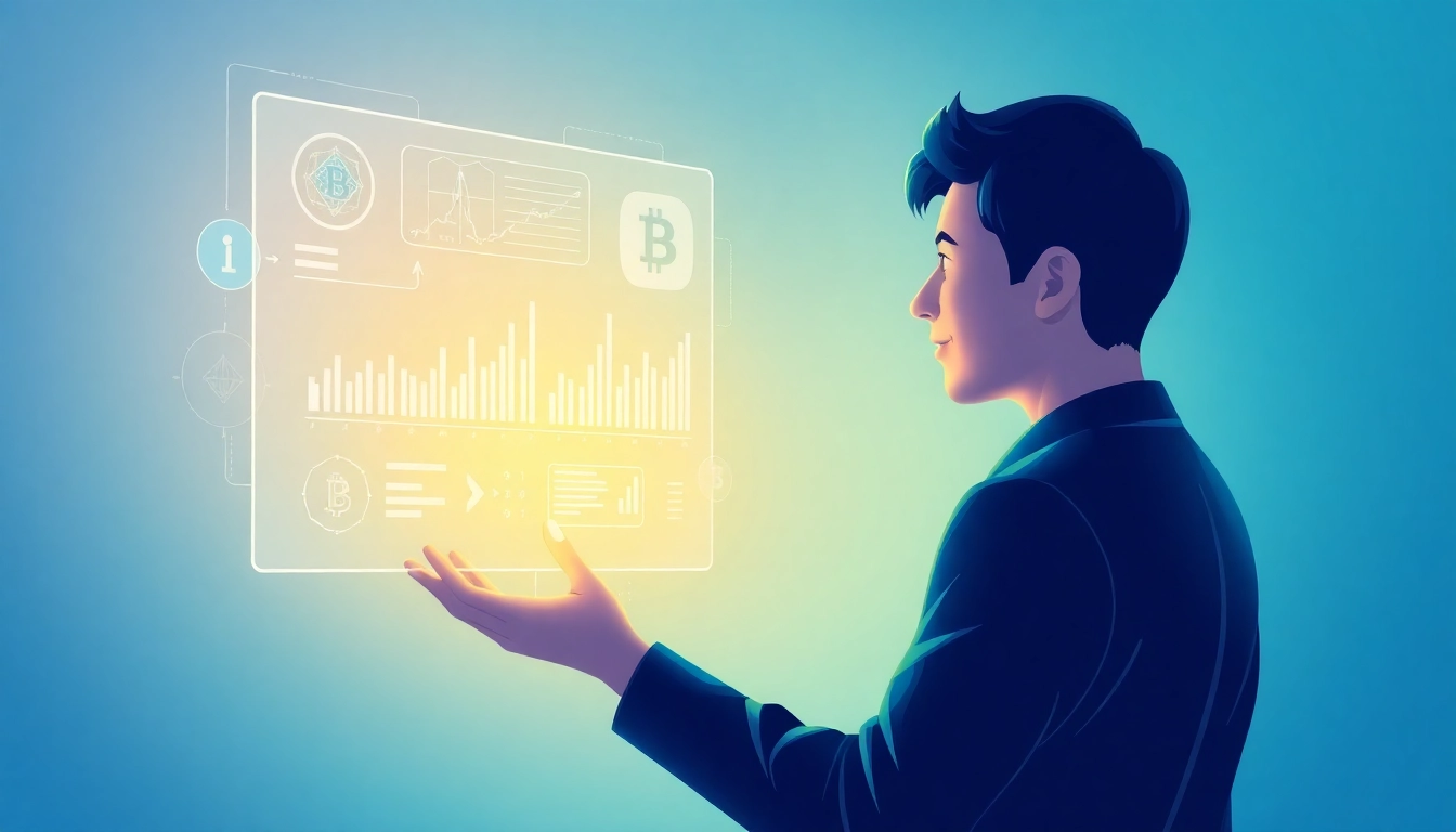 Interactive crypto learning session with blockchain visuals and educational charts for beginners and enthusiasts.
