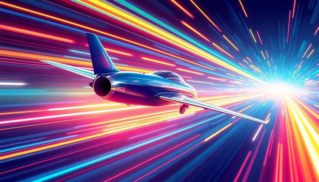 The Aviator Game depicted with an airplane soaring through a night sky filled with stars and digital effects, illustrating high-speed gameplay and excitement for online betting enthusiasts.