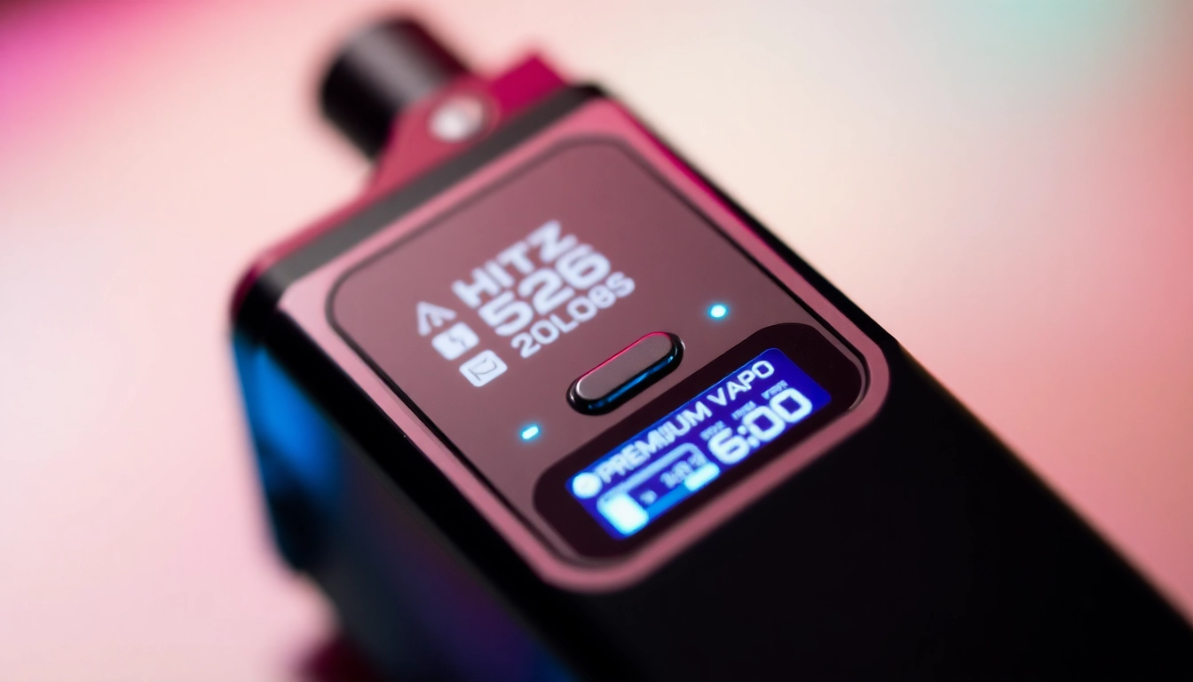 Hitz California disposable vape being activated with smooth vapor, showcasing its modern design