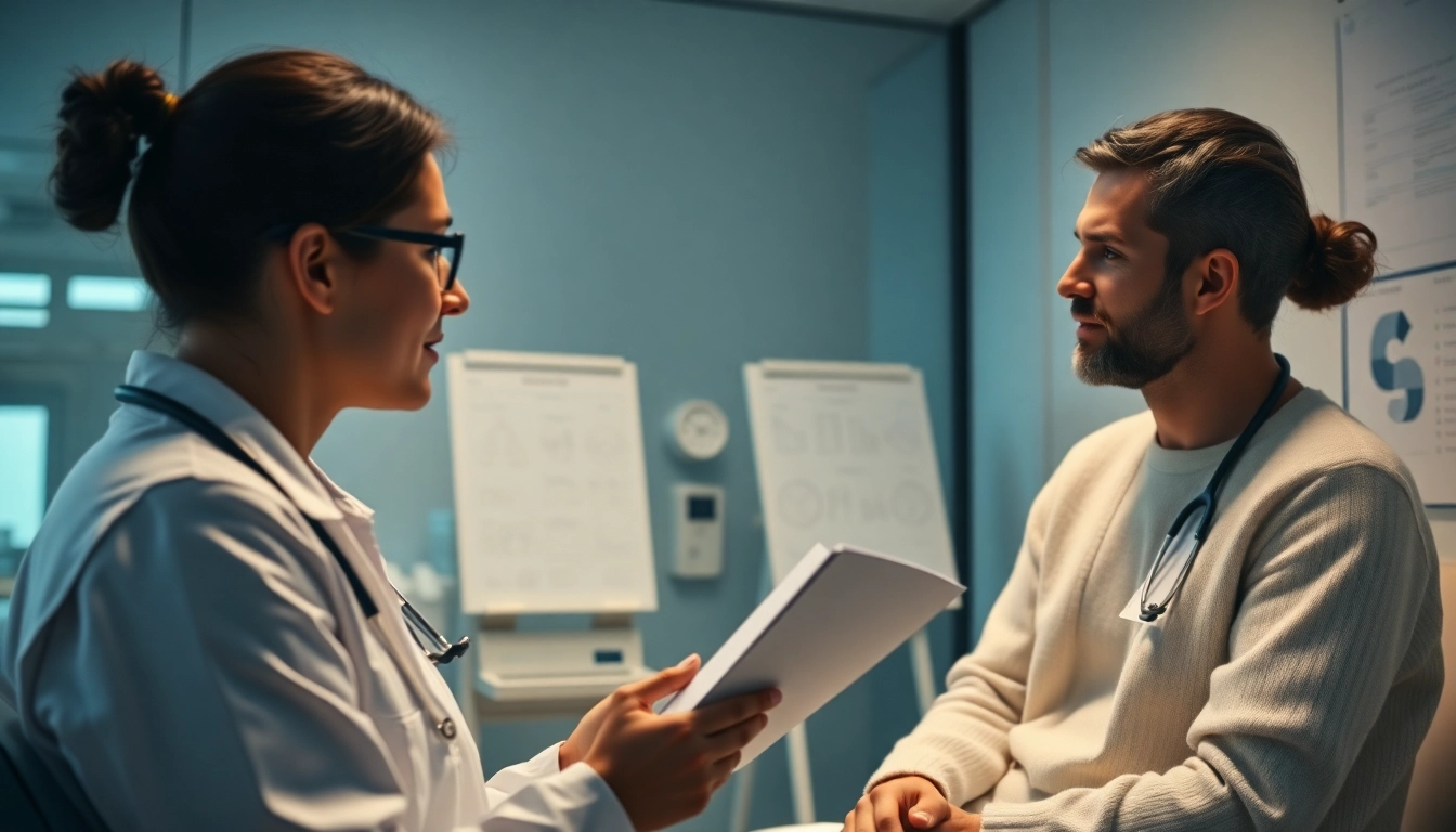 Understanding pma significato doctor explains fertility concepts to a couple in a professional