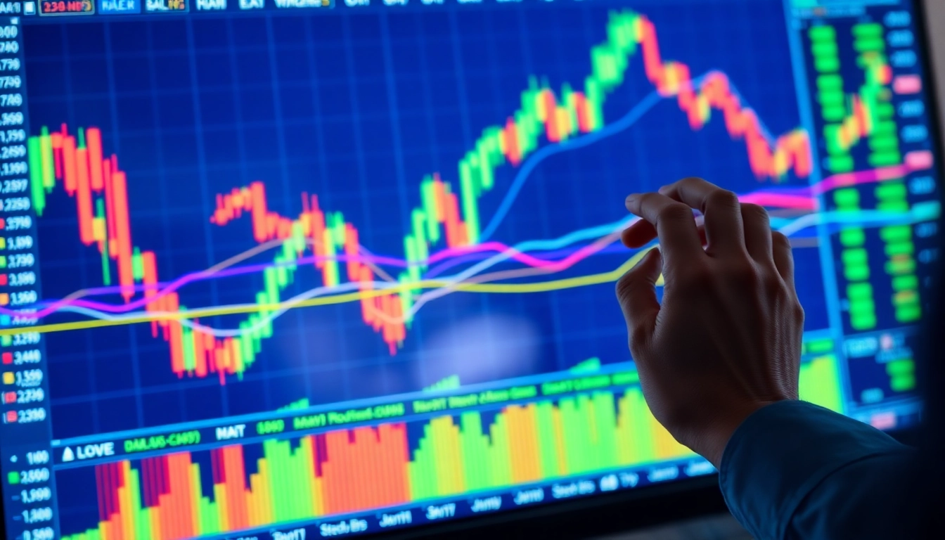 Trading view platform displaying advanced market charts and analysis tools with a trader