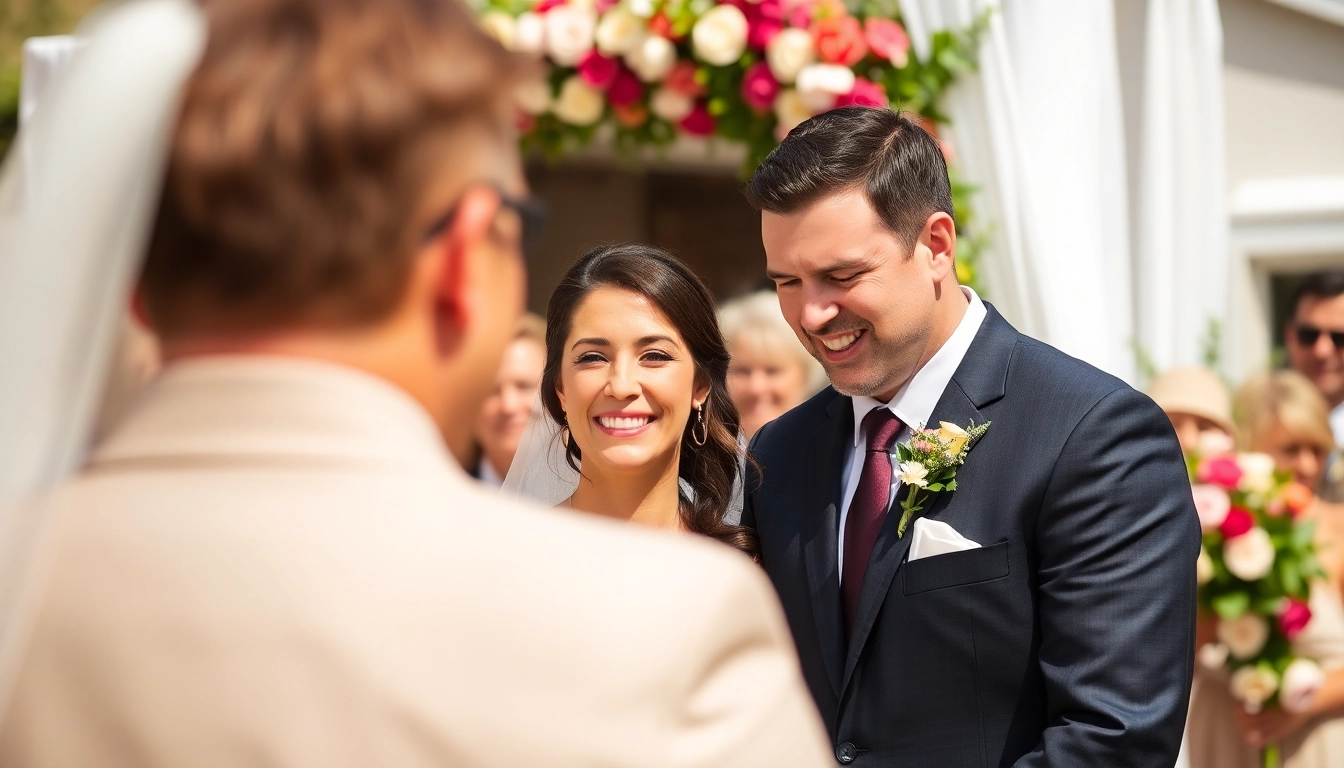 Professional eskuvoi fotos capturing natural moments of a joyful wedding ceremony outdoors